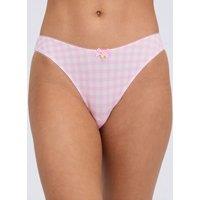 Boux Avenue Sabrina Checked Thong Pink Mix