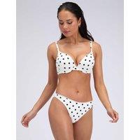 Boux Avenue Hydra Polka Dot Plunge Bikini Top (A-DD) White Mix