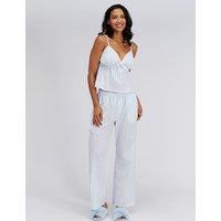 Boux Avenue Pure Cotton Strappy Striped Pyjamas in a Bag Blue Mix
