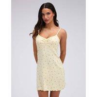 Boux Avenue Meadow Cotton Blend Strappy Floral Nightdress Yellow Mix