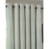 YARD Hebden Pure Cotton Striped Eyelet Curtains Sage Mix