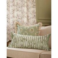 Sanderson Embroidered Chinese Lanterns Cushion Green Mix