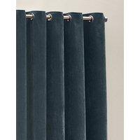 YARD Chenille Velvet Eyelet Curtains Blue