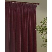 YARD Chenille Velvet Pencil Pleat Curtains Dark Burgundy