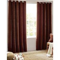 YARD Chenille Velvet Eyelet Curtains Brown