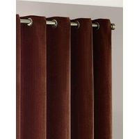 YARD Chenille Velvet Eyelet Curtains Brown