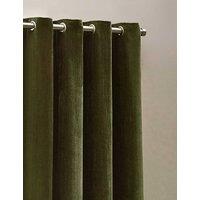 YARD Chenille Blackout Pencil Pleat Curtains Olive