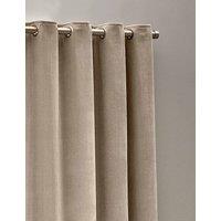 YARD Chenille Velvet Eyelet Curtains Natural