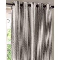 YARD Hebden Pure Cotton Striped Eyelet Curtains Grey Mix