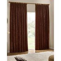 YARD Chenille Velvet Pencil Pleat Curtains Chocolate