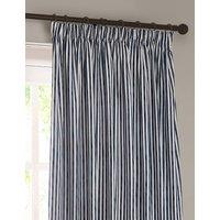 YARD Hebden Pure Cotton Striped Curtains Navy Mix