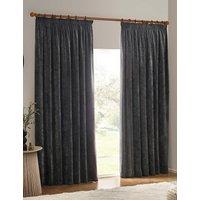 YARD Chenille Blackout Pencil Pleat Curtains Dark Grey