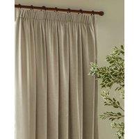 YARD Chenille Velvet Pencil Pleat Curtains Nude