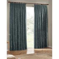 YARD Chenille Velvet Pencil Pleat Curtains Blue