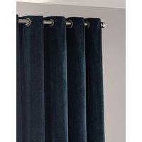 YARD Chenille Blackout Pencil Pleat Curtains Dark Blue
