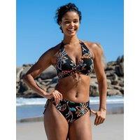 Pour Moi Madrid Printed Wired Halterneck Bikini Top C-G Black Mix