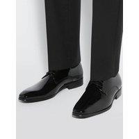 Dune London Wide Fit Patent Leather Oxford Shoes Black