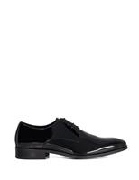 Dune London Wide Fit Patent Leather Oxford Shoes Black