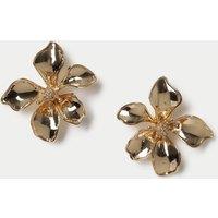 M&S Metal Flower Stud Earrings Gold
