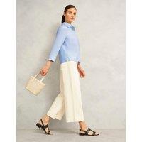 HOBBS Pure Linen Button Through Shirt Blue