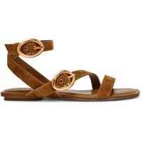 Steve Madden Karmin Suede Flat Gladiator Sandals Brown
