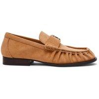 Steve Madden Morgen Suede Slip On Loafers Tan