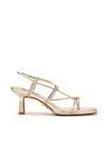 Jackpots Metallic Kitten Heel Square Toe Sandals