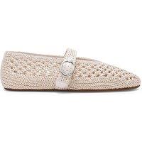 Steve Madden Alara 001 Woven Buckle Flat Pumps Natural