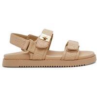 Steve Madden Mona Ankle Strap Flat Sandals Tan