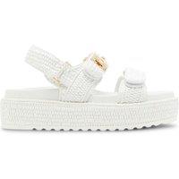 Steve Madden Bigmona Ankle Strap Flatform Sandals White