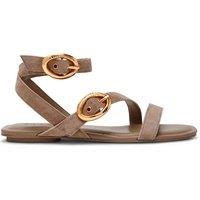 Steve Madden Karmin Suede Flat Gladiator Sandals Beige