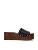 Conga Leather Platform Mules