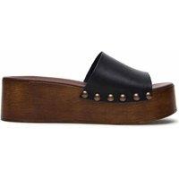 Steve Madden Conga Leather Platform Mules Black