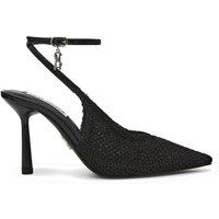 Steve Madden Ascension Ankle Strap Stiletto Heel Court Shoes Black