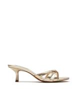 Steve Madden Cary Leather Kitten Heel Mules Gold