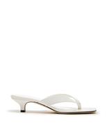 Steve Madden Tracie 107 Leather Kitten Heel Sandals White