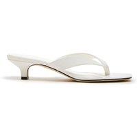 Steve Madden Tracie 107 Leather Kitten Heel Sandals White