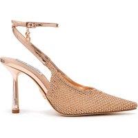 Steve Madden Ascension Ankle Strap Stiletto Heel Court Shoes Golden Rose