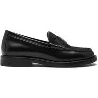 Steve Madden Madison Leather Flat Loafers Black