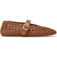 Steve Madden Alara 001 Woven Buckle Flat Pumps Tan
