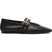 Steve Madden Lydia Suede Buckle Flat Pumps Black