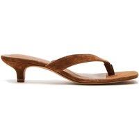 Steve Madden Tracie Suede Kitten Heel Sandals Brown
