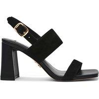 Steve Madden Wendie 015 Suede Ankle Strap Block Heel Sandals Black