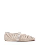 Steve Madden Alara 001 Woven Buckle Flat Pumps Beige