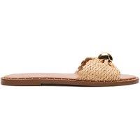 Steve Madden Dipsy Raffia Slip On Flat Sandals Cream