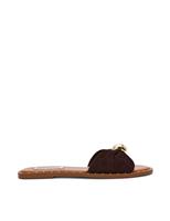 Steve Madden Dipsy Suede Slip On Flat Sandals Brown