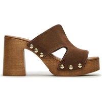 Steve Madden Suede Block Heel Sandals Dark Brown