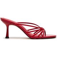 Steve Madden Leather Strappy Stiletto Heel Sandals Red