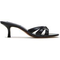 Steve Madden Cary Leather Kitten Heel Mules Black