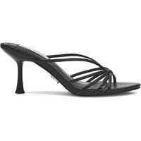 Steve Madden Leather Strappy Kitten Heel Sandals Black